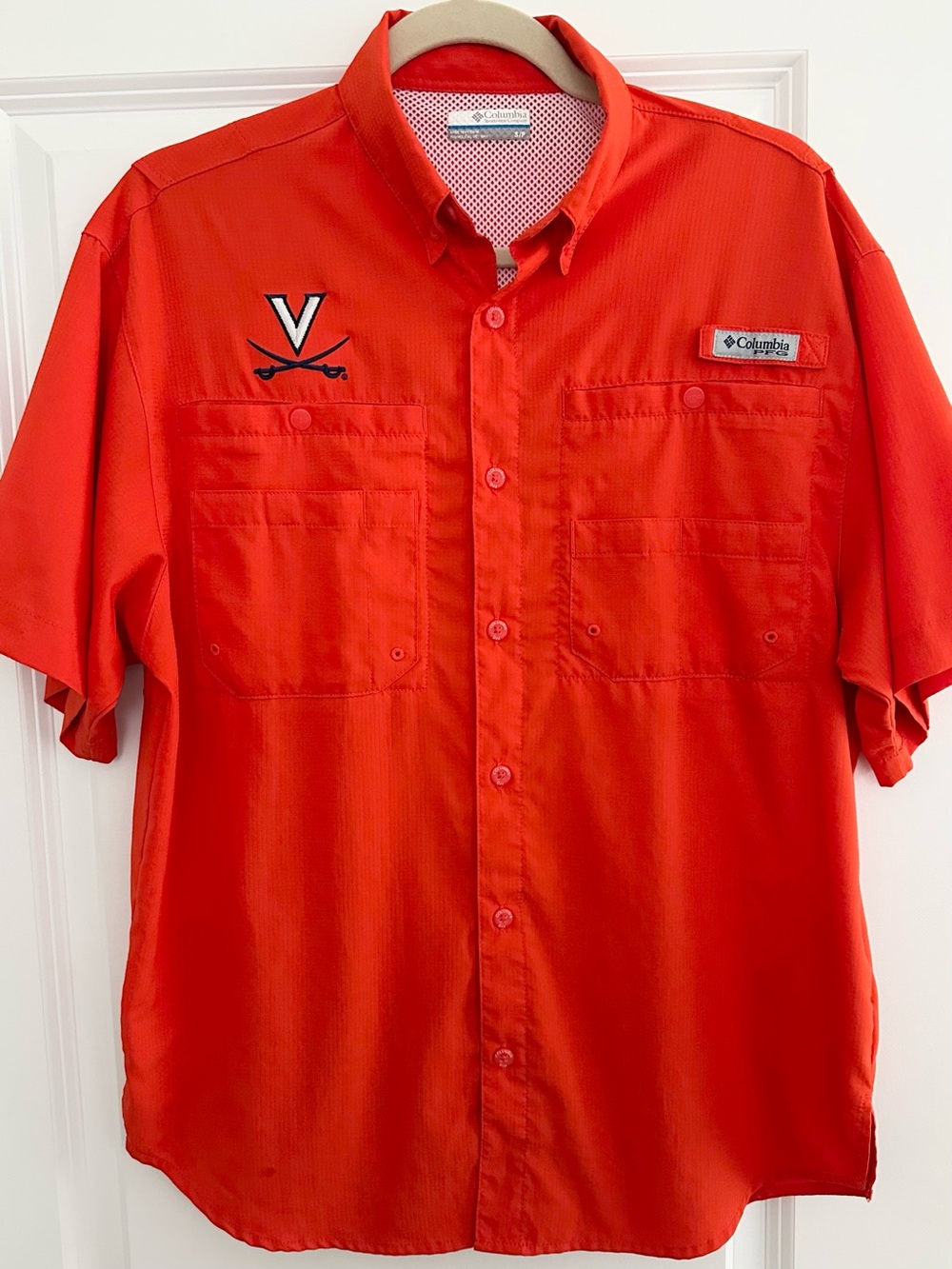 Virginia Cavaliers Orange Columbia PFG Tamiami Short Sleeve Performance Shirt